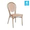 Flash Furniture Lourdes Thonet French Bistro Stacking Chair, Natural/White PE Rattan and Bamboo Print Alum Frm, 4PK 4-SDA-AD642002S-NATWH-LTNAT-GG - alternate 6